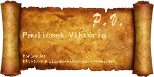 Paulicsek Viktória névjegykártya